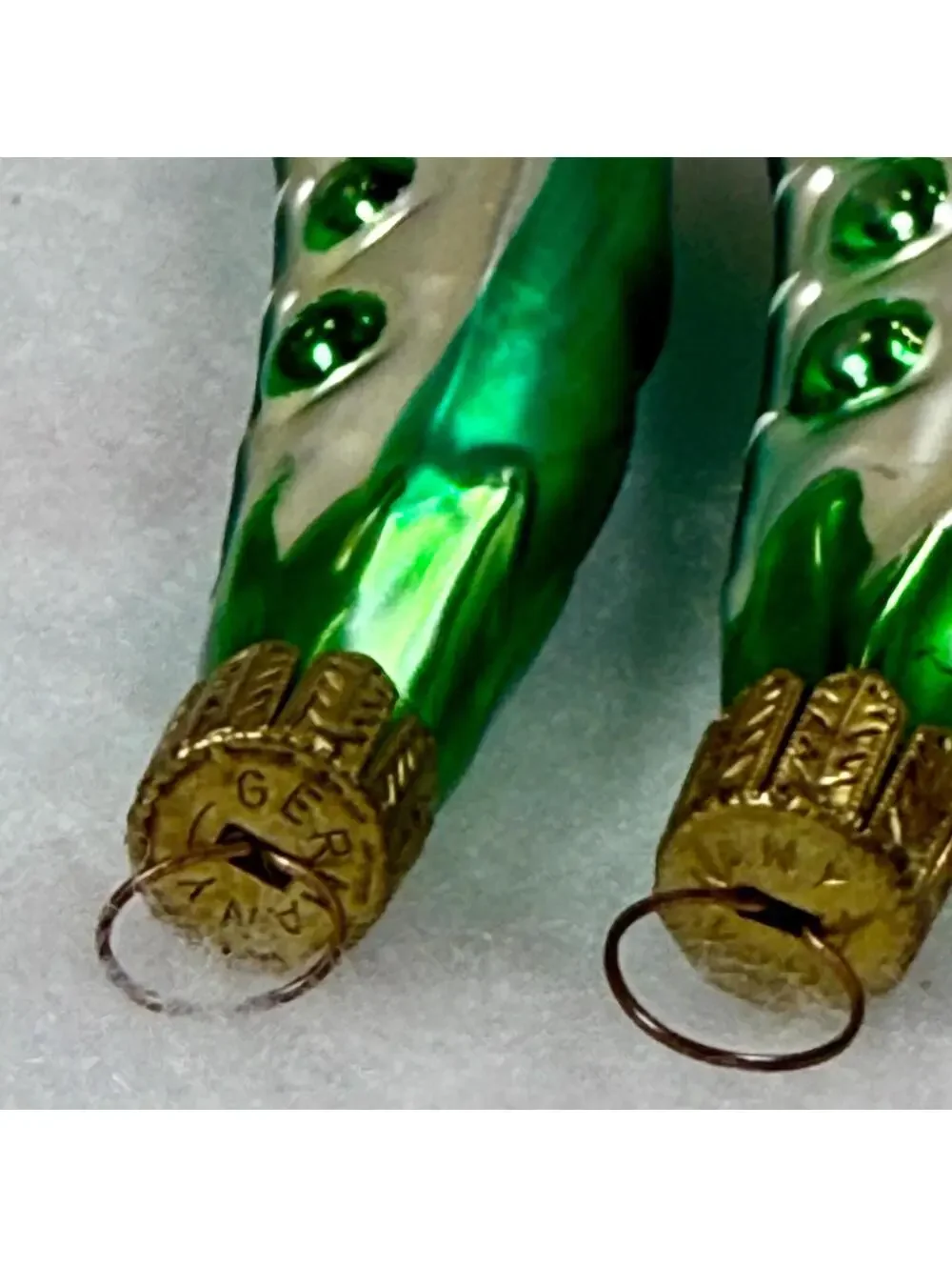 Pea Pods Blown Glass Ornaments by Smith & Hawken - Set of 2